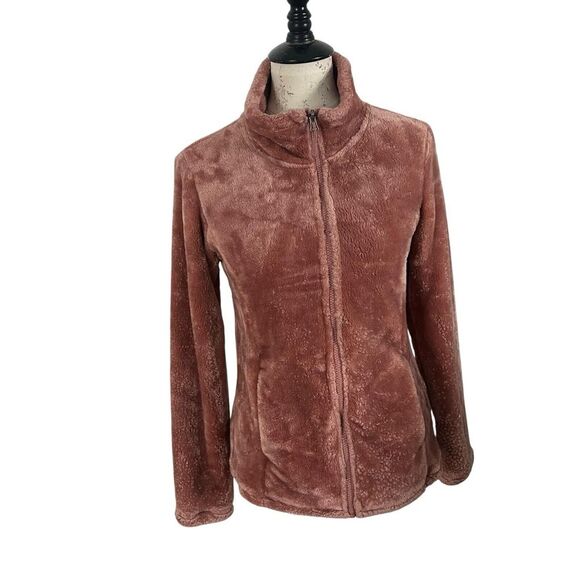 32 Degrees Heat Plush Full Zip Jacket Women's SMALL Soft Fuzzy Pink Full‎ Zip - Picture 1 of 8